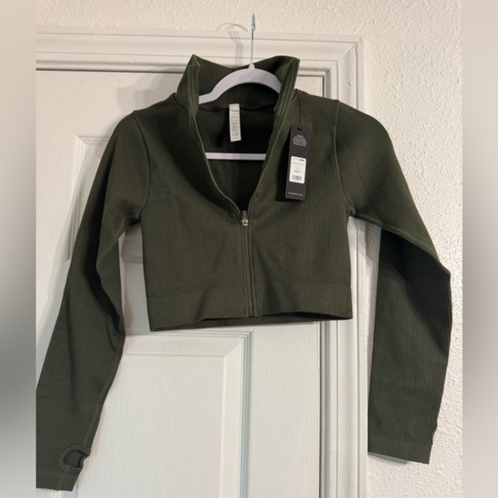 Fashion Nova Olive effortless ribbed Jacket